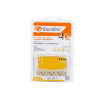 PROTECTOR DE VOLTAJE EXCELINE PARA EQUIPOS ELECTRÓNICOS 120V~ (3 Tomas)